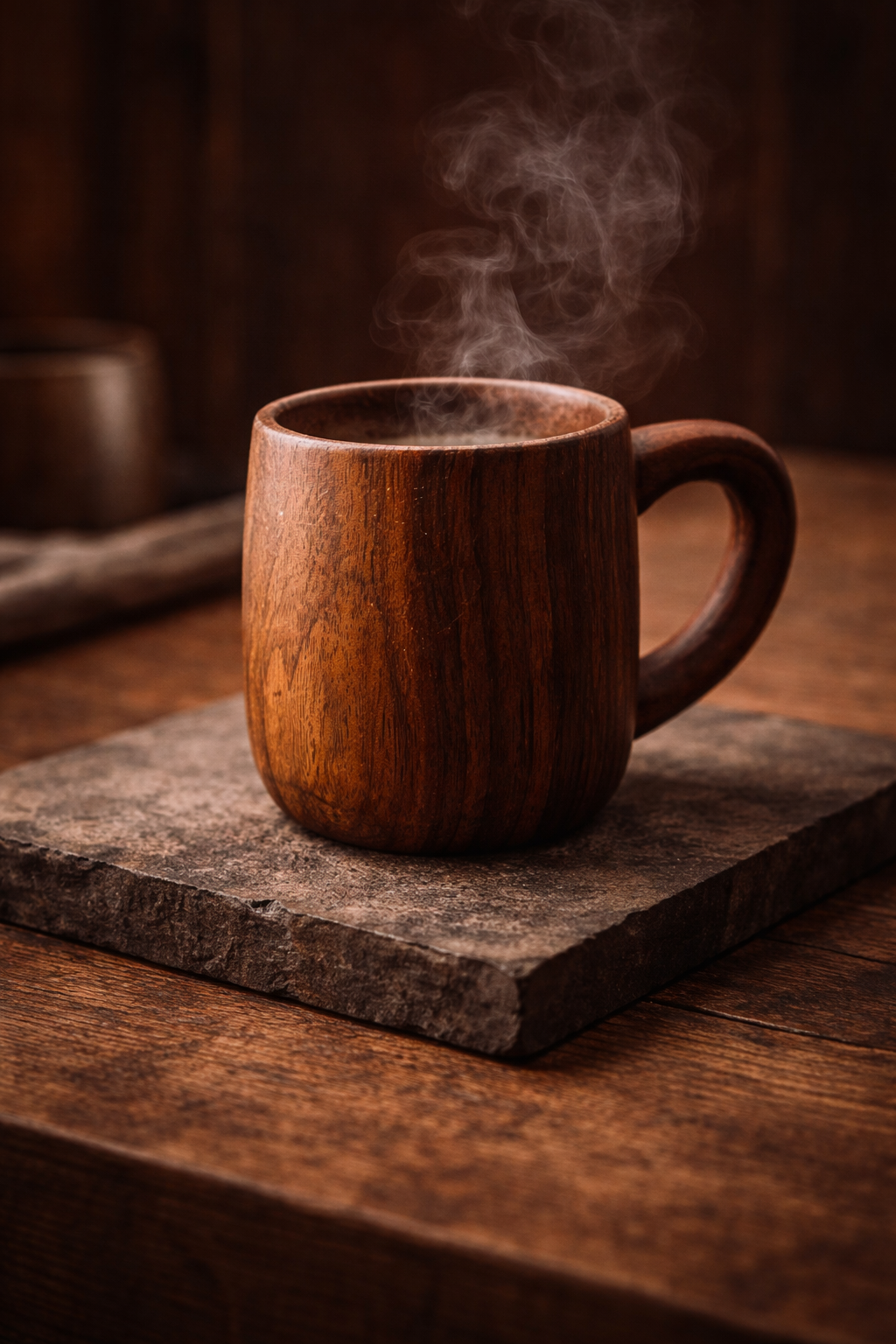 Set of 2 Wooden Mugs (Free Wooden Tray Included)